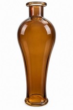 Amber Brown Glass Bottle Vase 10” Spanish Recycled Vidrios San Miguel Style picture