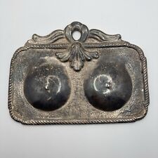 Vintage Germany Zinn Gpm Pewter Chest Shape Anatomic Milagro Ornament 5” picture