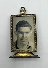 Vintage Miniature Gold Etched Ornate Frame W/ Photo picture