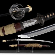 Japanese Katana Hand Forged 9260 Spring Steel Full Tang Ghost of Yotei Lone Wolf picture