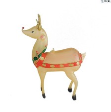 Vintage Hand Blown Glass Reindeer Frosted Satin 1970s Christmas Ornament /Figure picture
