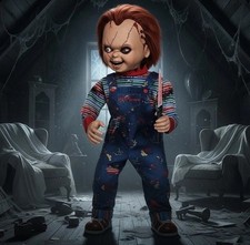 New Scarred Chucky Child’s Play Horror Halloween Animated Prop 2025 In OG Box picture