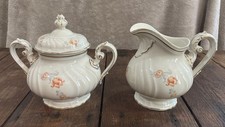 Vtg Rosenthal parzival porcelain sugar & creamer roses cream Germany picture