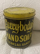 Antique Everybody’s Hand Soap  “Cleans All Hands” Metal Tin Vintage Decor 1920’s picture