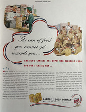 1943 Campbells Soup Company Foods Victory Fighting Men Supplying WW II Print Ad picture