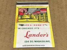 Vintage Lander's Restaurant - Chicago, Illinois - Matchcover, Matchbook picture