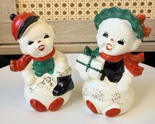 HTF Ucagco Anthropomorphic Japan Snowmen Vintage Christmas - Snowman ☃️ picture