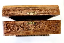Vintage VERY old Jewelry Box. Handmade. Red wood. Mahogany. Toon. Rare picture
