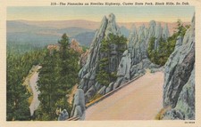 Needles Highway Pinnacles Postcard Custer State Park Black Hills 1959 SD picture
