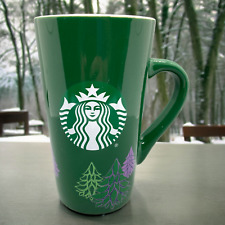 Starbucks 2020 Tall Green Christmas Coffee Mug Holiday Pine Trees 16 oz picture