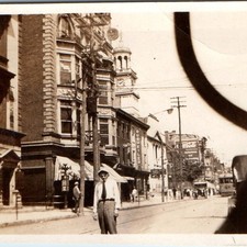 c1930s Lebanon, PA Cumberland St Courthouse Dutweiler Coca-Cola Trolley Man Pic picture