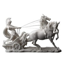 Veronese Design 10 1/4 Inch Roman Centurion on Two Horse Chariot Statue Resin picture