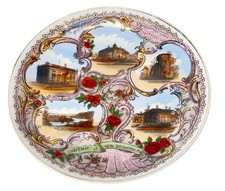NEW BRIGHTON Pennsylvania PA Antique TRANSFERWARE QUEEN LOUIS Souvenir PLATE picture