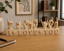 ASL I Love You Sign Sculpture - American Sign Language Decor picture