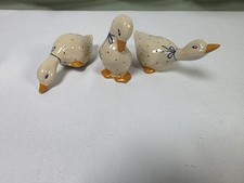 3 Ceramic White Geese Figurines 5