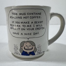 Vintage 1980s Dale Sexist Remark Coffee Mug Recycled Paper Products Japan picture