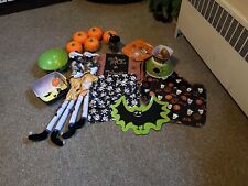 Lot Of Halloween Decor. Placemats. Ghosts. Pumpkins. Serving Ware. Bats. picture