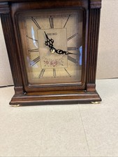 NICE SMALL WOOD SEIKO MANTEL CLOCK ( 7 1/4” Tall ) picture