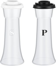 Set of 2 Plastic Salt and Pepper Shakers with Lids Large Salt Shaker Pepper C... picture
