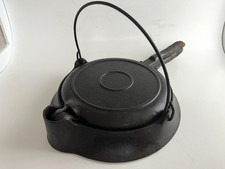Rare #7 Cast Iron Waffle Iron w Low Base by WAGNER MFG CO SIDNEY O Pat. 1892 picture