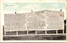 Warning Sign Zion City Illinois IL UNP WB Postcard D30 picture