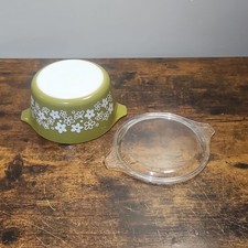 Vintage PYREX Spring Blossom Crazy Daisy #473-B Casserole Dish With Lid  picture