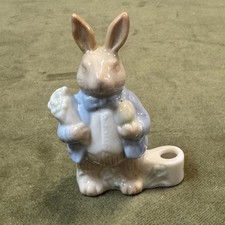 Vintage Biedermann Porcelain Easter Bunny Rabbit Mini Candle Holder picture