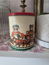 Vintage 1987 Potpourri Press Christmas Teddy Bear Tin Canister T. Cathey Holiday picture