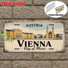 Vintage Metal Sign Aluminum License Plate Vienna City Music Outdoor Decor picture