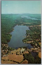 West Milford NJ Pinecliff Lake Aerial Greenwood Lake c1958 Postcard picture