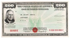 Original WWII US Savings Bond Poster - $200 Bond Franklin Roosevelt picture