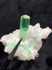Green Tourmaline with Quartz & Albite from Afghanistan / 10 Grams picture
