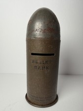 Vintage 1940s Metal BULLET BANK Made In USA Buster Brown’s Advertising Patina picture