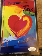 Peter Max Signed Autographed 4 X 6 Card JSA Certified Artist Pop Art RIP picture