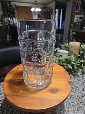 WEIHENSTEPHAN Huge 1-Liter German Beer Mug Stein Dimpled Heavy Glass 8