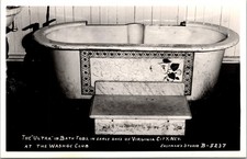 Vintage Ultra Bathtub at Washoe Club Virginia City Nevada Postcard RPPC picture