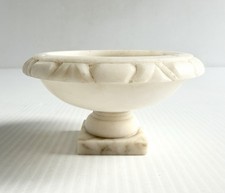 Vintage Alabaster Marble Birdbath Hand Carved Stone Sculpture 5 inch, No Birds picture