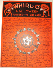 1930'S HALLOWEEN BEISTLE WHIRL-O FORTUNE & STUNT CARDBOARD GAME NICE picture