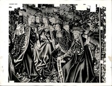 LG56 1955 Orig Photo CHARITY CHALLENGING THE SEVEN DEADLY SINS FLEMISH TAPESTRY picture