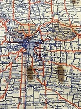 Standard Oil Gas Station Missouri MO State Highway Map Road Vintage 1946 Service picture