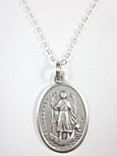 Ladies St Raphael the Archangel Medal Pendant Necklace 20