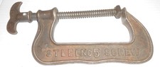 Antique PS&W No. 5 Steel Screw C Clamp Southington, CT Pat. Aug 11, 1888 S92 picture