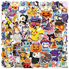 Halloween Pokemon Stickers 50 Pack Waterproof Decals Spooky Trick Or Treat Gift picture
