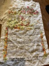1979 Linen Cloth Calendar Tea Towel-House-Bless this House picture