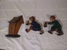 Vintage ‘Race To The Outhouse’ Ceramic Wall Hanging Man/Woman/Outhouse picture