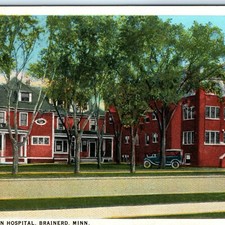 c1920s Brainerd, MN Northwestern Hospital Postcard Vintage Old Car Minnesota picture