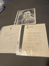 “Dr. Who” Dick Powell “Pitfall” Signed Autograph Letter Actor 1953 Ink 2pc Lot picture