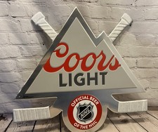 Coors Light Beer NHL Hockey Sign Tin Metal Embossed National Hockey League picture