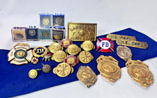 Vtg Baltimore County Fire Department Lot Belt Buckle Pins & Uniform Buttons picture