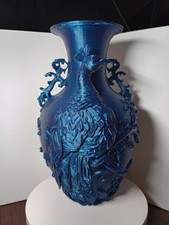 Etched Peacock Vase – 3D Printed Sculptural Floral Art picture